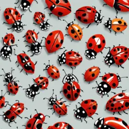 A collection of Ladybugs on a white background