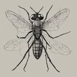 a drawing mosquito showing its details